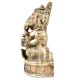 Handmade Siddhi Ganesha Brass Statue Highlighted With Orange Color