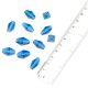 Blue Faceted Polygonal Bicone Spacer Loose Beads DIY Jewelry Accessories (12 in Pack)