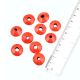 Red Disc Donut Shaped Jewelry Making Hand Painted Glass loose Beads (12 in Pack)