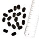 Black Glass Flat Oval Spacer Loose Beads DIY Jewelry Making Wholesale (12 in Pack)