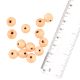 Hand Painted Peach Color Round Ball Shaped Glass Beads For Jewelry Making (12 in Pack)