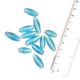 Light Blue  Big Rice Grain Oval Shaped Loose Glass Wholesale  Jewelry Beads (12 in Pack)