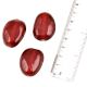 Maroon Flat Oval Shaped Handmade Loose Jewelry Making Glass Beads (12 in Pack)