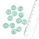 Sky Blue Disc Go Go Shaped Jewelry Making Hand Painted Glass Loose Beads (12 in Pack)