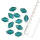 Sea Green Hand Made Kite Shaped Glass Jewelry Making Loose Beads (12 in Pack)