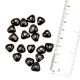 Black Hand painted Triangle Barrel Shaped Loose Glass Jewelry Making Beads (12 in Pack)