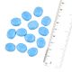 Sky Blue Coin Big Oval Shape Handmade Loose Glass Jewelry Making Beads (12 in Pack)
