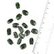 Hunter Green Flat Capsule Shape Hand Made Loose Glass Beads For Making Jewelry (12 in Pack)