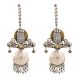 92.5 Sterling Silver Earrings Tribal Drop Dangle With Silver Tassel Hangings Lion Statues Long Chain