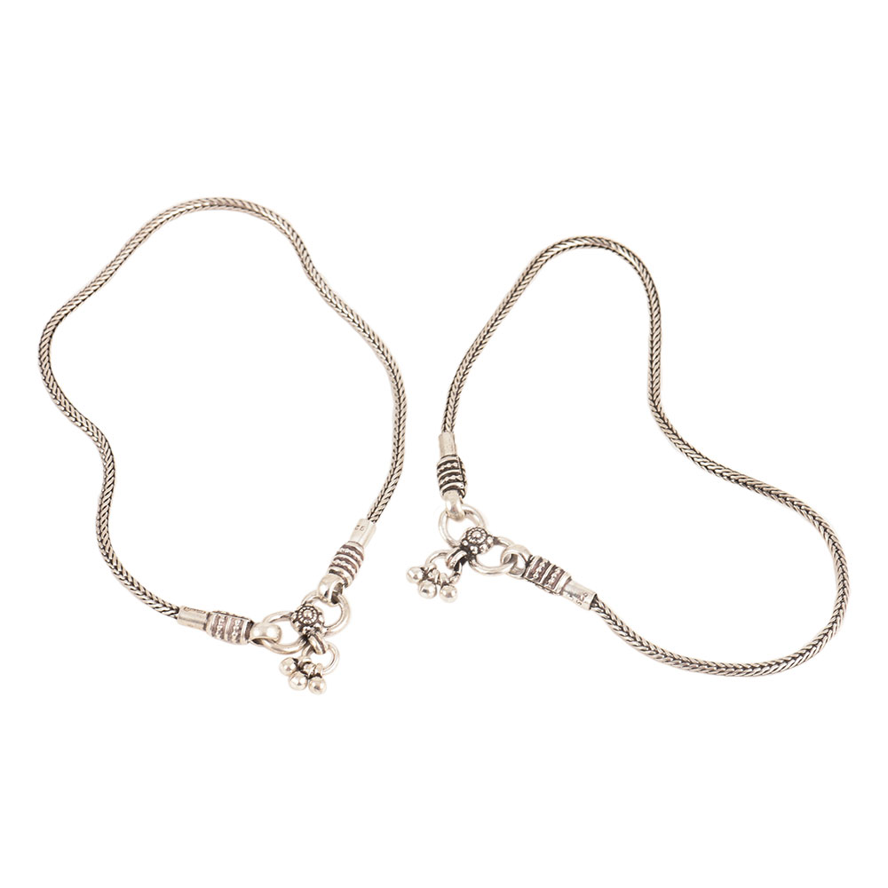 12 inch sterling silver anklets