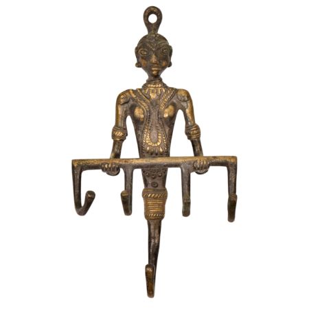 Handmade Tribal Serpent Goddess Brass Hooks