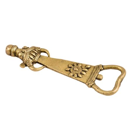 Brass Bottle Opener Brass Tribal Bull Head And Floral Design