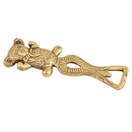 Brass Teddy Bear Bottle Opener