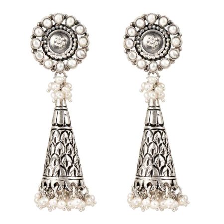 92.5 Sterling Silver Earrings Dangler Earrings With Pearls For Women and Girls