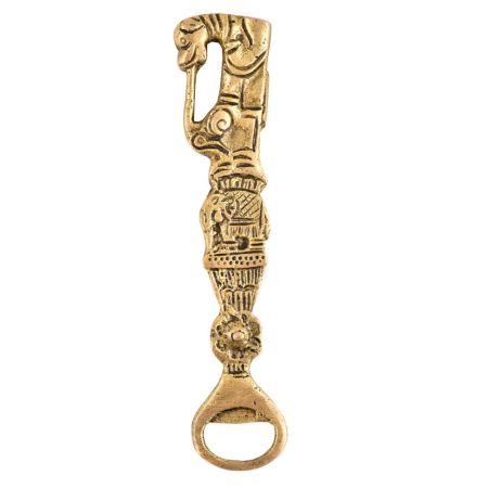 Brass Bottle Opener With Dog And Elephant Head