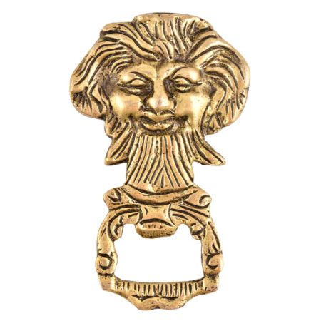 Brass Bottle Opener With Mythical And Gothic Man Face