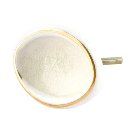 Cream Oval Ceramic Drawer Knob Online