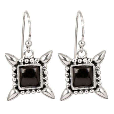 92.5 Sterling Silver Earrings Starry Square Zirconia Dangle Earrings