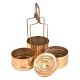 Brass 3 Compartment Traditional Lunch Tiffin Box