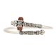 925 Solid Sterling Silver Lord Shiva Trishul & Rudraksha Bangle