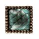 Sea Green Inside Pattern Square Iron Glass Dresser knob