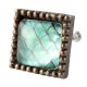Sea Green Inside Pattern Square Iron Glass Dresser knob