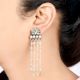 92.5 Sterling Silver Earrings Peacock Designer Ethnic Pearl Tassel Earring