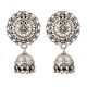 Oxidized 92.5 Sterling Silver Earrings Afghani Boho Tribal Large Chandbali Traditional Jhumkis