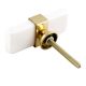 Milky White Resin And Brass Flat Cabinet Knob