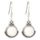 92.5 Sterling Silver Earrings Oval White Pearl Hook Drop Earrings