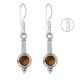 92.5 Pure Sterling Silver Earrings Ball Design Tiger Eye Stone Dangler Hook Earring