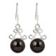 92.5 Sterling Silver Earrings Black Onyx Dangle and Drop Earrings