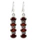 Garnet 92.5 Sterling Silver Earrings Long Hanging Earrings