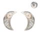92.5 Sterling Silver Earrings Engraved Crescent Moon Stud Earrings