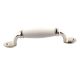 White Small Ceramic Silver Door Handles