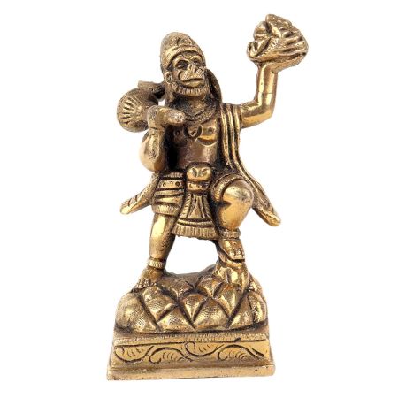 Brass Hanuman Standing Statue Hinduism Religious Gift