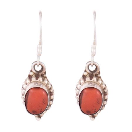 92.5 Sterling Silver Earrings Coral Wire Hook Earrings