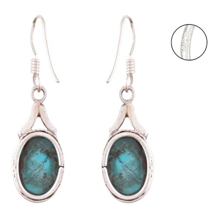 92.5 Sterling Silver Earrings Turquoise Dangler Earrings
