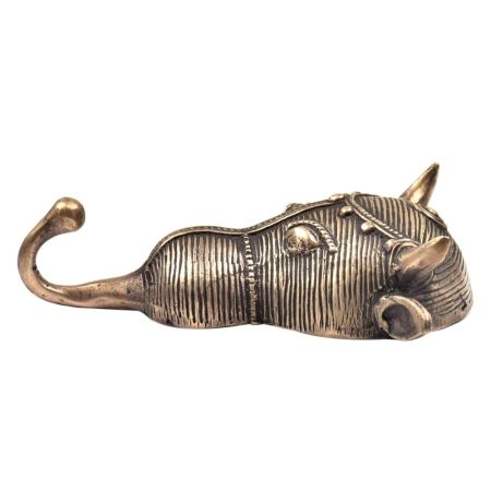 Handmade Brass Tribal Bull Face Wall Hook