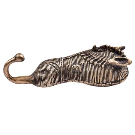 Brass Tribal Face With Small Ears And Ornaments