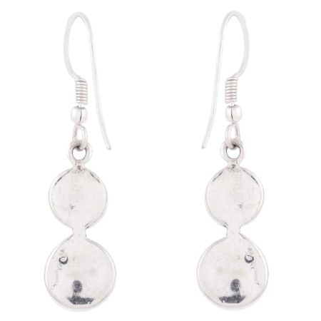 92.5 Sterling Silver Earrings Casual Twin Pearl Dangle Earrings