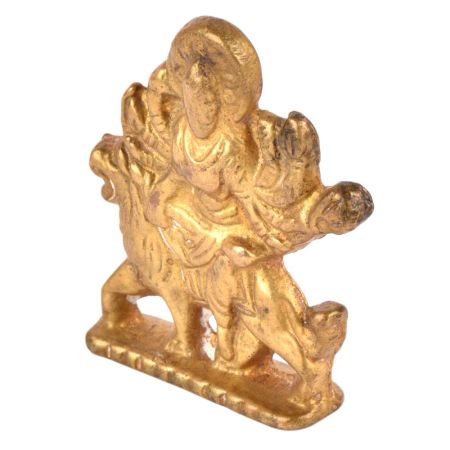 Brass Durga Statue Hand Carved Ritual Goddess Durga Statue