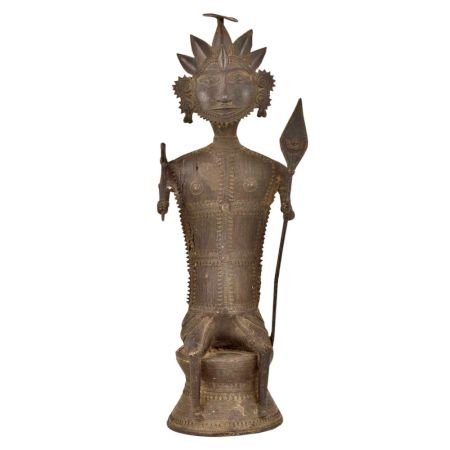 Brass Tribal Warrior Figurine Home Decor Statue