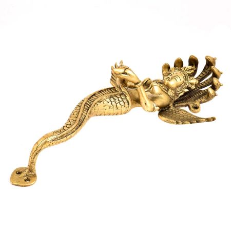 Brass Door Handle Naga Kanya Serpent Goddess Statue Handle