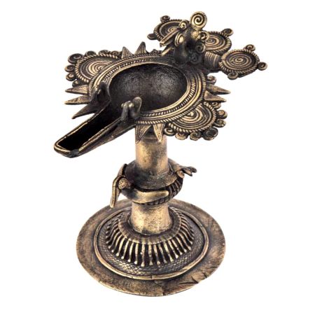 Brass Oil Lamp From Orissa Dhokra WorkÂ Bird Figurines