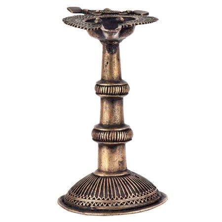 Brass Oil Lamp Rare Handcrafted Deepak With Detailed Engravings