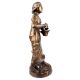 Brass English Statue Young Girl With Flower Basket