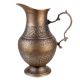Fancy Brass Jug Etched Floral Pitcher