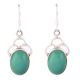 92.5 Sterling Silver Earrings Designer Green Agate Single Wire Hook Earrings
