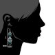 92.5 Sterling Silver Earrings Green Onyx Dangle Drop Earrings